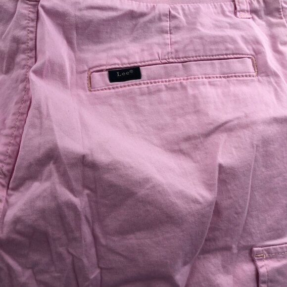 Lee Women Cargo Capri Pants Size 8 Medium Widde Leg Outdoors Casual Pink Classic - Picture 10 of 12